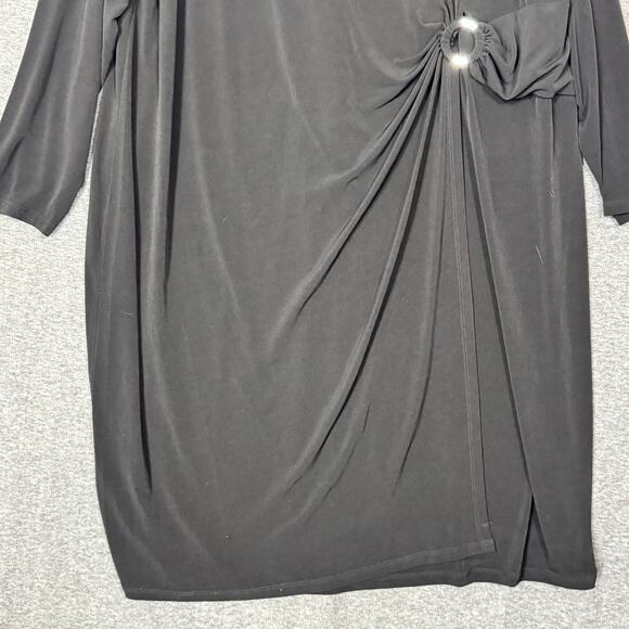 Calvin Klein Womens Faux Wrap Mini Dress Size 2X Black Career Business Neutral - Picture 3 of 14
